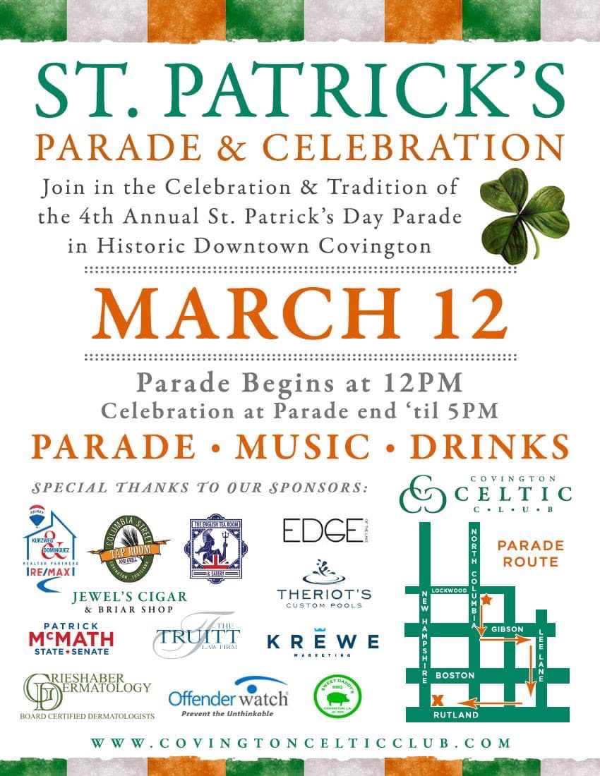 St. Patrick's Day Parade & Block Party, March 12, 2022 - Ron Lee Homes